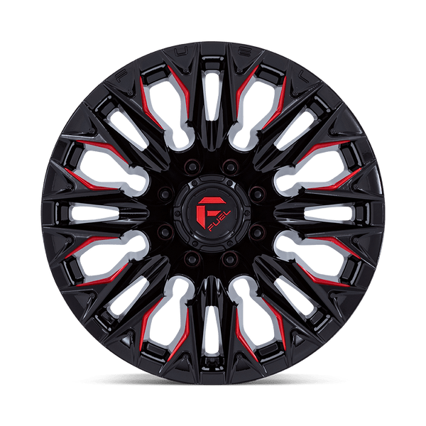 Flame - 20in, Cast Aluminum, Gloss Black Mill W/ Candy Red, 20X9, 8X180, 20mm, 194933319718,, 194933319718