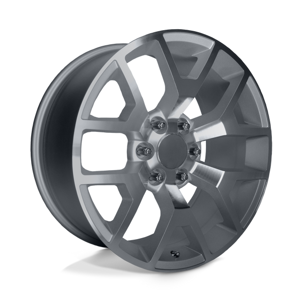 PR169 - 20in, Cast Aluminum, Silver W/ Machined Spokes, 20X9, 6X5.5, 27mm, 757558566853, 757558566853