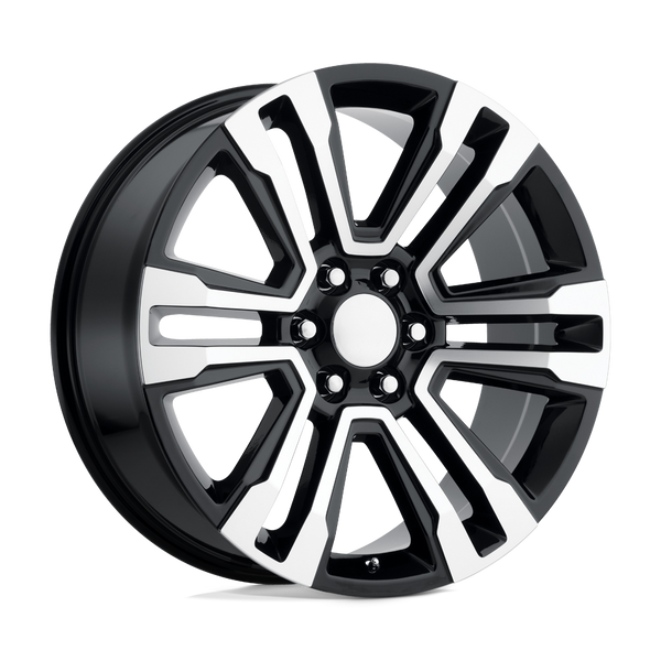 PR182 - 20in, Cast Aluminum, Gloss Black Machined, 20X9, 6X5.5, 24mm, 757558665570, 757558665570