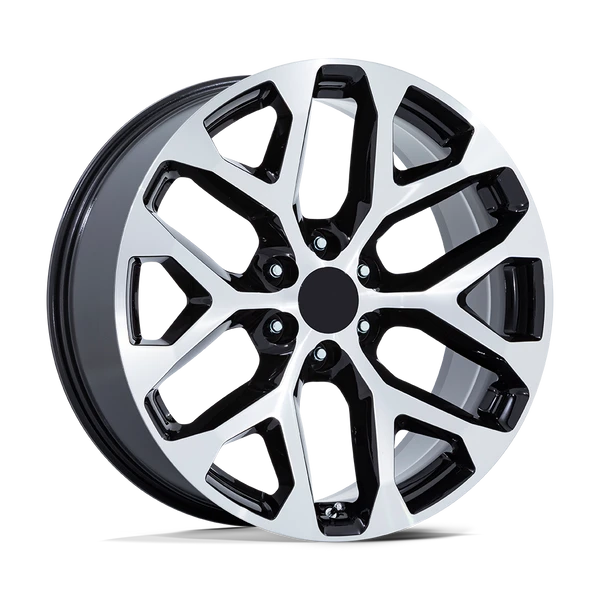 PR177 - 22in, Cast Aluminum, Gloss Black Machined Face, 22X9, 6X5.5, 24mm, 194933163731, SAE J2530 JWL VIA, 194933163731