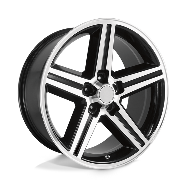 PR148 - 18in, Cast Aluminum, Gloss Black Machined, 18X8, 5X4.75, 0mm, 757558649891, 757558649891
