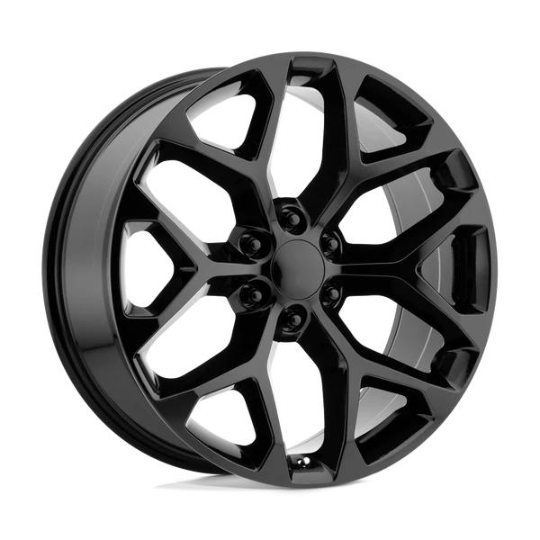 PR176 - 22in, Cast Aluminum, Gloss Black, 22X9, 6X5.5, 24mm, 757558662760, SAE J2530 JWL VIA, 757558662760