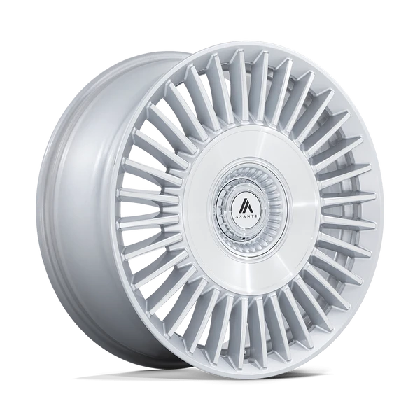 Tiara - 20in, Cast Aluminum, Gloss Silver Bright Mach Face, 20X9, 5X4.25/112, 45mm, 194933292424, SAE J2530 JWL VIA, 194933292424