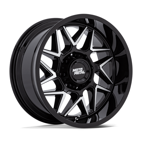 Turbine - 20in, Cast Aluminum, Gloss Black W/ Machined Face, 20X10, 8X180, -18mm, 194933338061, SAE J2530 JWL VIA, 194933338061