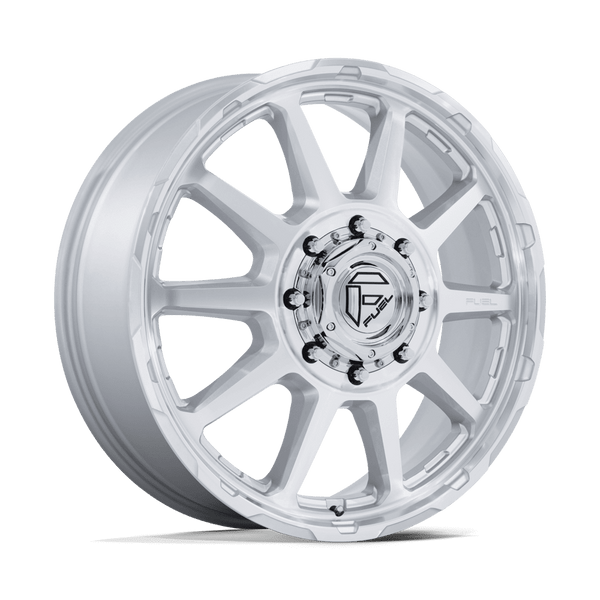 Circuit Dually - 22in, Cast Aluminum, Gloss Silver W/ Machined Face, 22X8.25, 8X200, 105mm, 194933445714, SAE J2530 JWL VIA, 194933445714