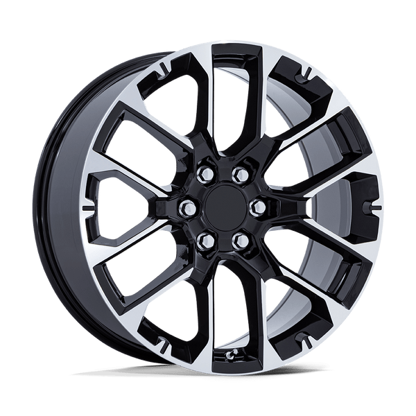 PR224 - 22in, Cast Aluminum, Gloss Black W/ Machined Face, 22X9, 6X5.5, 28mm, 194933332557, 194933332557