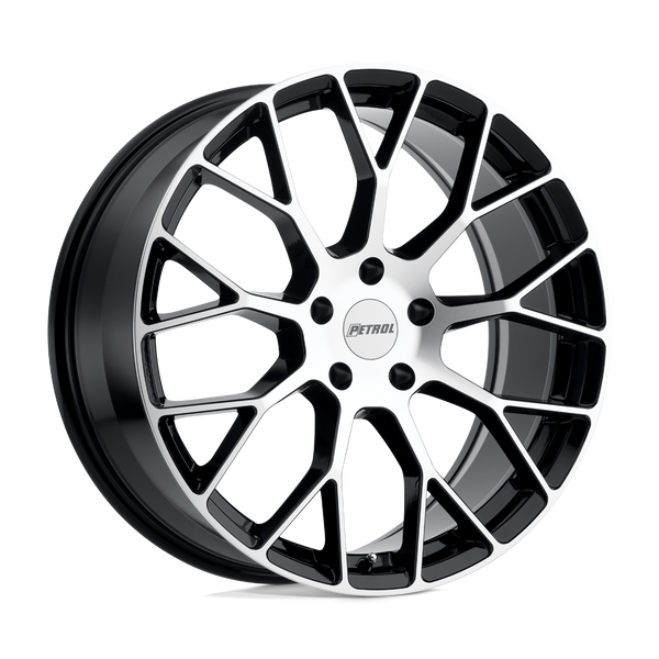 P2B - 19in, Cast Aluminum, Gloss Black W/ Mach Cut Face, 19X8, 5X120, 35mm, 195338033650, 195338033650