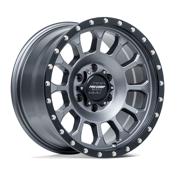Rockwell - 17in, Cast Aluminum, Matte Graphite W/ Black Lip, 17X8.5, 6X5.5, 0mm, 844658056602, 844658056602