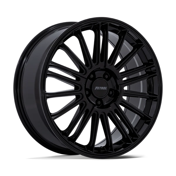 P1D - 19in, Cast Aluminum, Gloss Black, 19X8, 5X120, 35mm, 194933330775, 194933330775