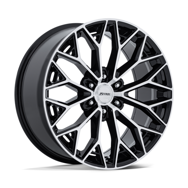 P5E - 20in, Cast Aluminum, Gloss Black W/ Machined Face, 20X9.5, 6X135, 30mm, 194933395293, SAE J2530 JWL VIA, 194933395293