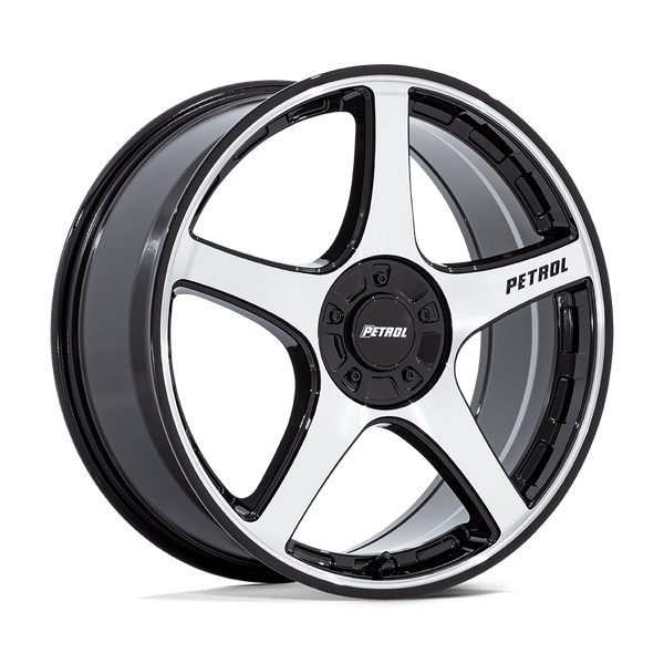 P2E - 19in, Cast Aluminum, Gloss Black W/ Machined Face, 19X8, 5X110/115, 40mm, 194933369928, SAE J2530 JWL VIA, 194933369928