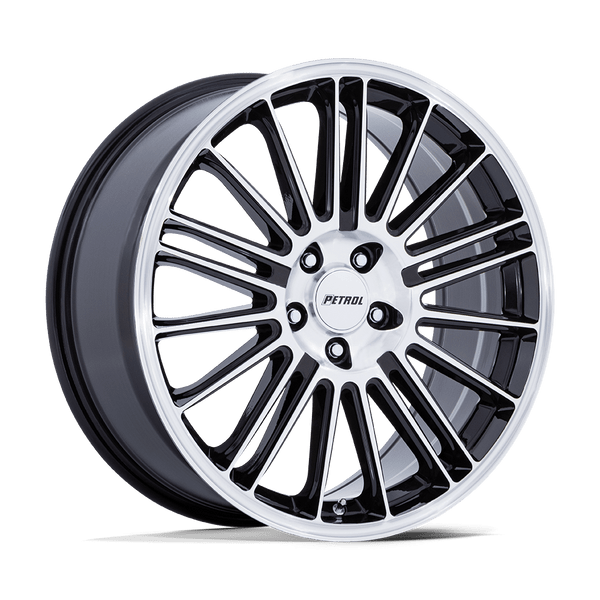 P1D - 17in, Cast Aluminum, Gloss Black W/ Machined Face, 17X8, 5X112, 40mm, 194933331130, 194933331130