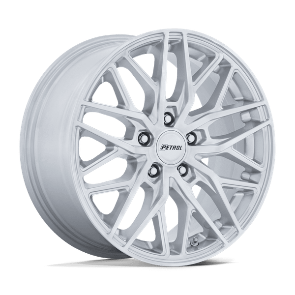 P3E - 18in, Cast Aluminum, Machined Brushed Gloss Silver, 18X8, 5X4.25, 40mm, 194933392940, SAE J2530 JWL VIA, 194933392940
