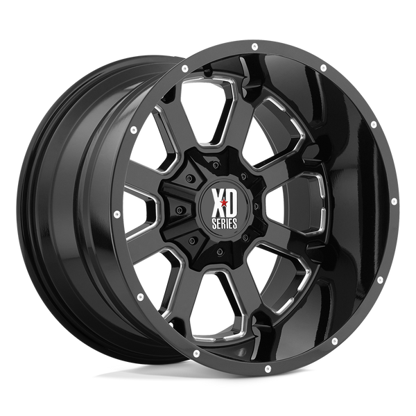 Buck 25 - 20in, Cast Aluminum, Gloss Black Milled, 20X9, 5X5.0/5.5, 0mm, 885463137919, SAE J2530, 885463137919
