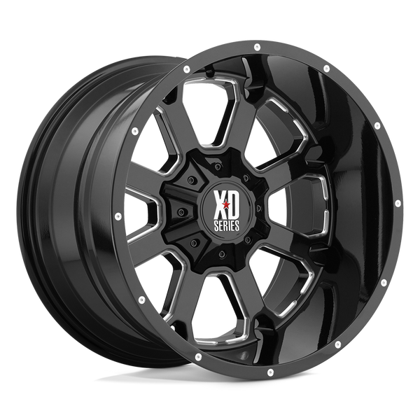 Buck 25 - 20in, Cast Aluminum, Gloss Black Milled, 20X9, 8X6.5, 0mm, 885463137988, SAE J2530, 885463137988