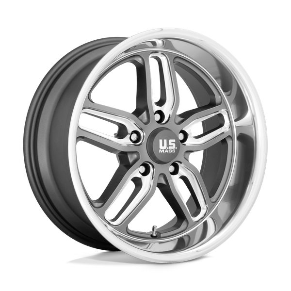Cten - 22in, Cast Aluminum, Matte Gun Metal Milled, 22X8.5, 5X5.0, 1mm, 885463898803, 885463898803