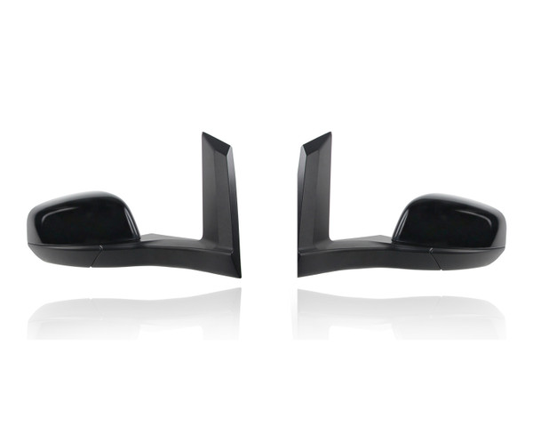 Door Mirror Compatible/Replacement for '14-18 Ford Transit Connect Wagon - Heated, Power-Folding Without Blindspot, Cover Unpainted, Pair, Left Driver + Right Passenger Set, DT1Z17682F, DT1Z17683F
