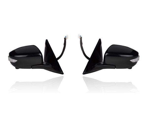 Door Mirror Compatible/Replacement for '16-19 Nissan Maxima SR/Platinum - Power, Heated With Signal/Memory/Camera, Unpainted, Pair, Left Driver + Right Passenger Set, 963019DD1D, 963029DD1D