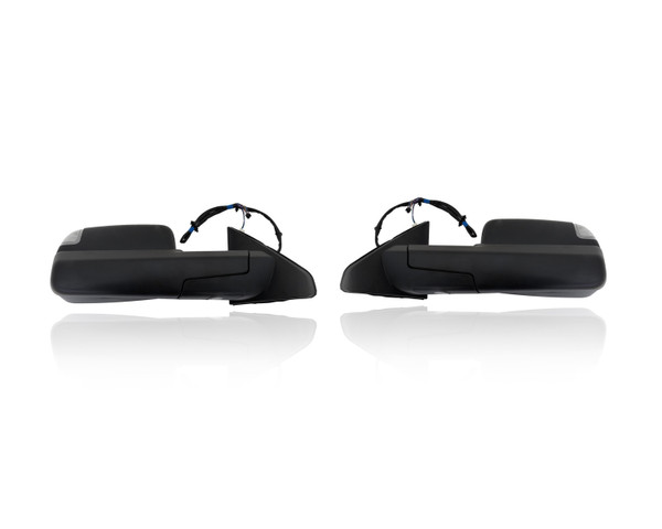 Door Mirror Compatible/Replacement for '20-24 RAM 1500 With Tow Package - Heated/Memory Without Camera/Blindspot, Textured, Pair, Left Driver + Right Passenger Set, 68502572AA, 68507307AA