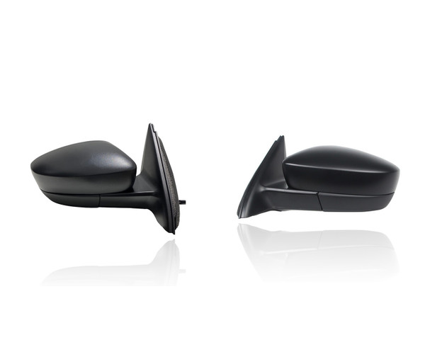 Door Mirror Compatible/Replacement for '11-18 Volkswagen Jetta Sedan Base/S - Power, Heated Without Signal/Blindspot/Memory, Textured, Pair, Left Driver + Right Passenger Set, 5C7857508AG, 5C7857507AF