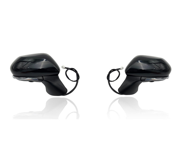 Door Mirror Replacement for 18-20 Toyota Camry/Hybrid XLE/XSE - Heated With Signal/Blindspot/Camera, Without Memory, Unpainted, Pair, Left Driver + Right Passenger Set, 8791006850, 8794006850