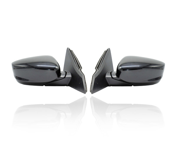 Door Mirror Replacement for 17-17 Honda Accord Coupe - Power Non-Heated Manual Folding Without Signal Matte Black Cover Unpainted Pair Left Driver + Right Passenger Set 76200T3LA21ZE 76250T3LA21ZE