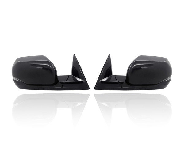 Door Mirror Replacement for 22-26 Toyota Tundra/Hybrid SR5/Limited/Platinum/TRD Power-Folding With Signal Without Camera Non-Extend Unpainted Pair Left Driver+Right Passenger Set 879100C681 879400C681