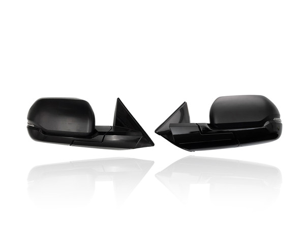 Door Mirror Compatible/Replacement for '22-26 Toyota Tundra SR5 - Manual Folding With Signal, Without Camera, Non-Extendable Textured, Pair, Left Driver + Right Passenger Set, 879100C660, 879400C662