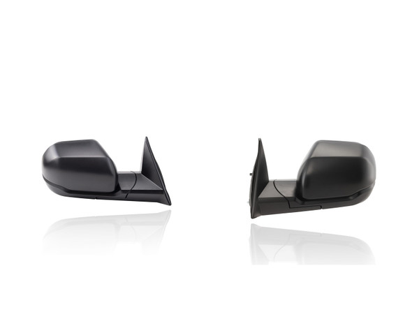 Door Mirror Compatible/Replacement for '22-26 Toyota Tundra SR/5 - Non-Extendable Without Signal/Camera, Manual-Folding Textured, Pair, Left Driver + Right Passenger Set, 879100C651, 879400C651