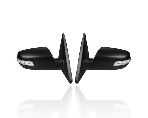 Door Mirror Compatible/Replacement for 11-15 Kia Sorento LX/EX - Heated With Signal, Without Blindspot/Memory, Manual-Folding Unpainted, Pair, Left Driver + Right Passenger Set, 876201U050, 876101U050