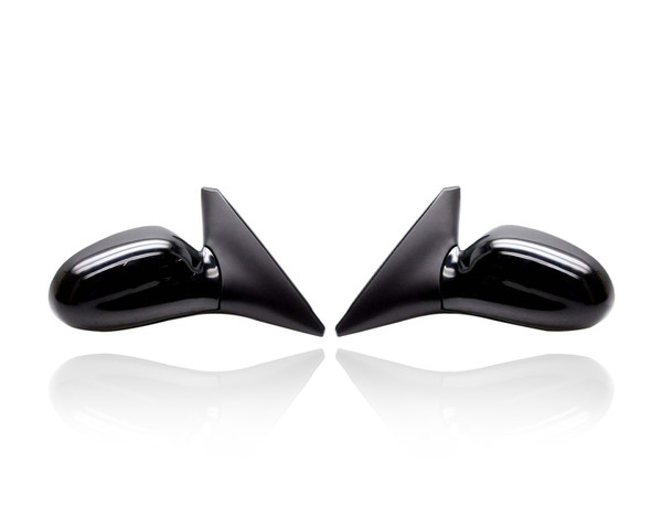 Door Mirror Compatible/Replacement for '00-01 Kia Spectra - Power Unpainted, Pair, Left Driver + Right Passenger Set, 0K2AC69120BXX, 0K2AC69180BXX