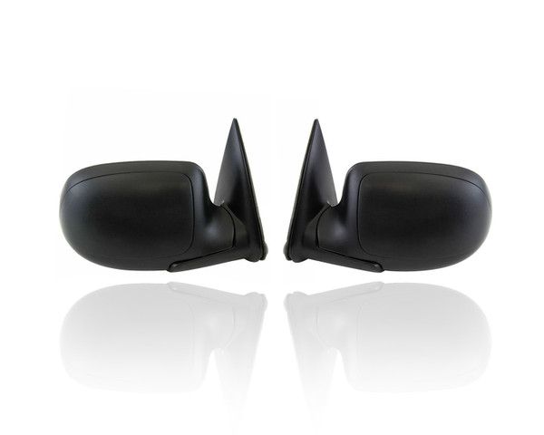 Door Mirror Replacement for 03-06 Cadillac Escalade/Avalanche/Tahoe/Suburban/Yukon/XL 03-05 Sierra Heated Power-Folding With Signal/Memory Unpainted Pair Left Driver+Right Passenger 15124828 15124827