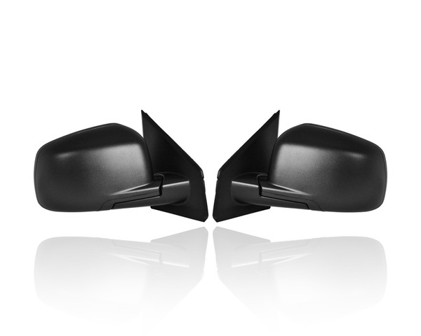Door Mirror Compatible/Replacement for '09-15 Dodge Journey SE - Power, Heated, Texture Black, Pair, Left Driver + Right Passenger Set, 5076884AF, 5076885AF