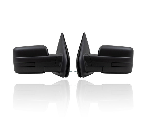 Door Mirror Compatible/Replacement for '11-14 Ford F-150 - Manual Non-Extendable Textured, Pair, Left Driver + Right Passenger Set, BL3Z17682AA, BL3Z17683AA