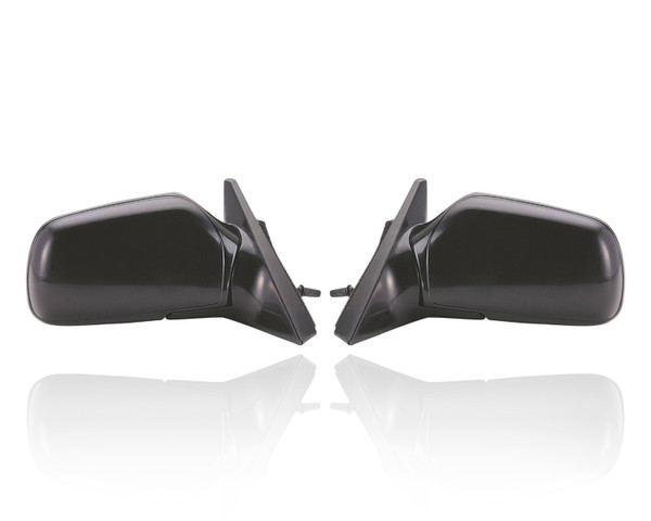 Door Mirror Compatible/Replacement for '88-92  Mazda 626 - Manual Black, Pair, Left Driver + Right Passenger Set, GJ3069110C, GJ3069170C