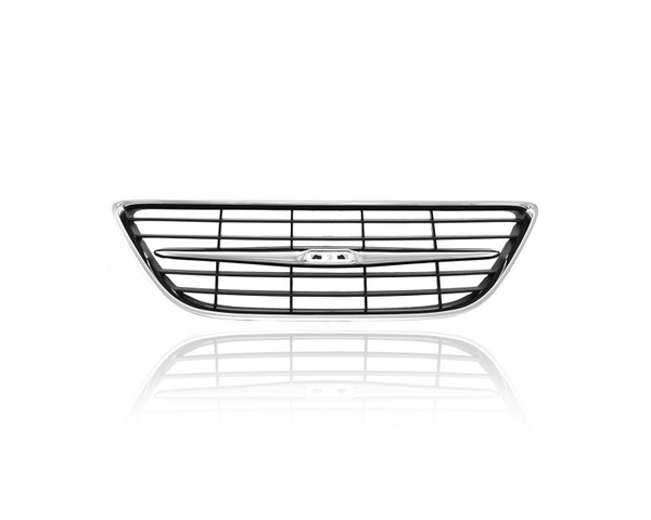 Grille -  Compatible/Replacement for '03-07 Saab 9-3 - Upper Grille Chrome Frame Black Insert, 12797998