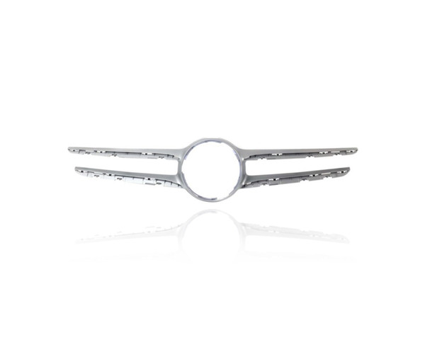Grille Molding -  Compatible/Replacement for '15-18 Mercedes-Benz C300/350E/400/43/450/63 Sedan - Main Emblem Trim With Cruise Sensor/Camera, Silver, 20588807609982