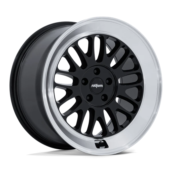 SCP - 18in, Flow Formed Aluminum, Gloss Black W/ Diamond Cut Lip, 18X9.5, 5X120, 38mm, 194933451500, SAEJ2530, 194933451500