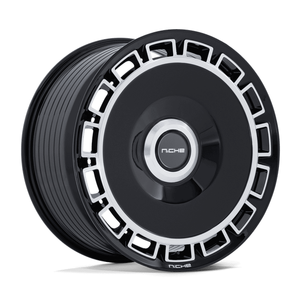 Venice - 20in, Flow Formed Aluminum, Gloss Black W/ Machined Face, 20X9, 5X112/4.5, 35mm, 194933448401, SAEJ2530, 194933448401
