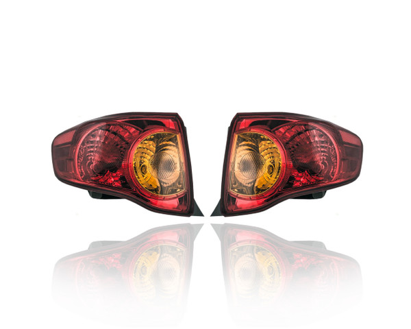 Tail Light Assembly For TO2801175; TO2800175 09-10 Toyota Corolla USA-Build - Pair Left and Right Set, Outer, CAPA