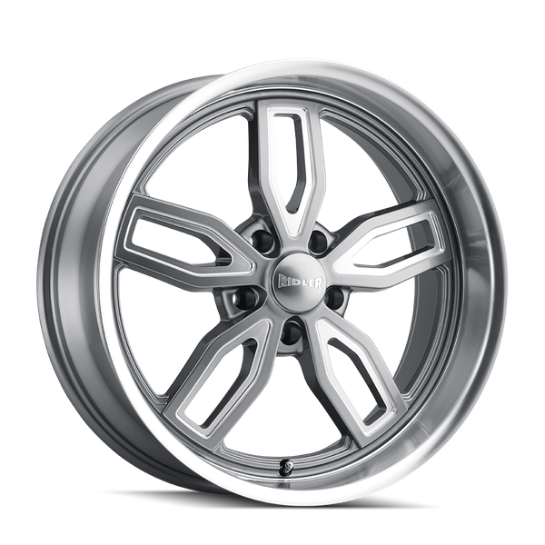 608 - 18in, Gloss Grey Milled, 18X8, 5x114.3, 0mm, 729419159290, 729419159290