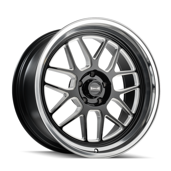 611 - 18in, Gloss Black Milled With Diamond Cut Lip, 18X9.5, 5x120.65, 0mm, 729419188481, 729419188481