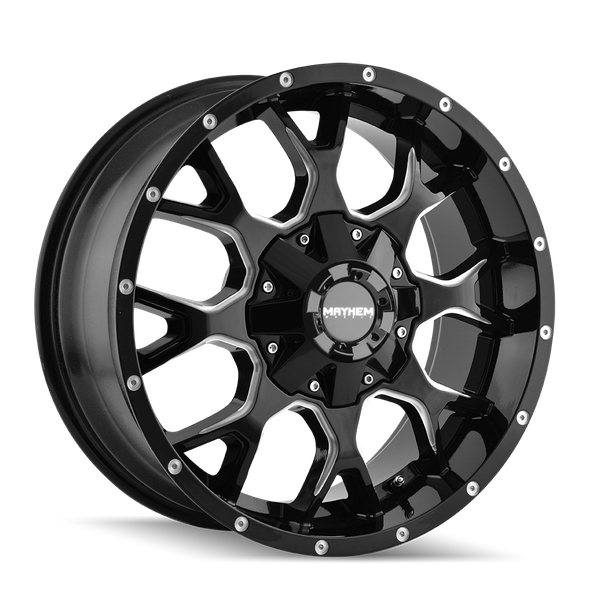 Warrior - 20in, Gloss Black Milled, 20X9, 5x150/5x139.7, 0mm, 729419074548, 729419074548
