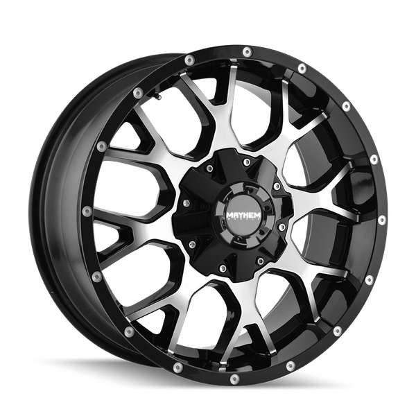 Warrior - 18in, Gloss Black Machined, 18X9, 6x135/6x139.7, -12mm, 729419075347, 729419075347