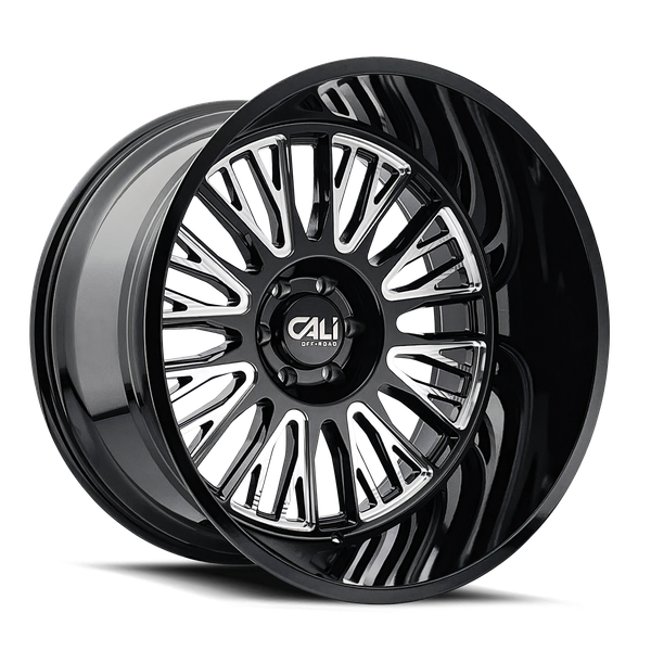 Vertex - 20in, Gloss Black/Milled Spokes, 20X10, 6x139.7, -25mm, 729419174033, 729419174033