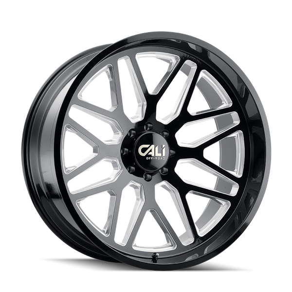 Invader - 22in, Gloss Black/Milled Spokes, 22X12, 6x135, -51mm, 729419161934, 729419161934