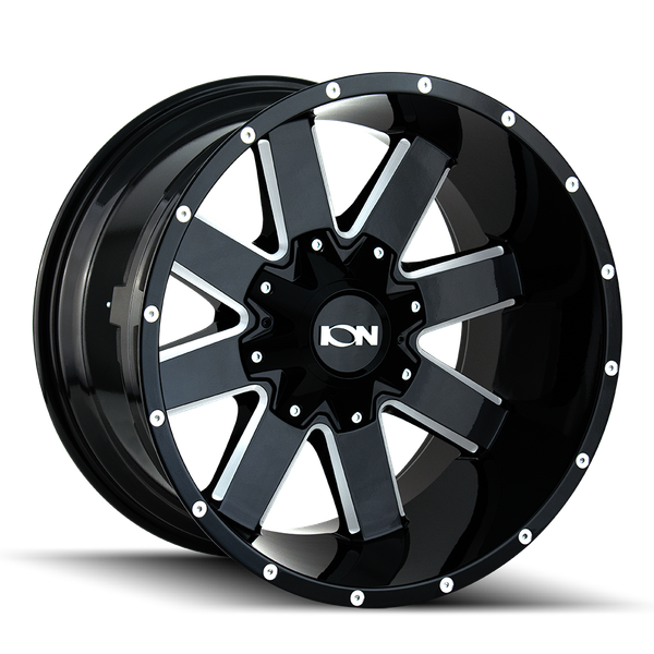 141 - 20in, Gloss Black Milled, 20X9, 8x165.1, 0mm, 729419186449, 729419186449