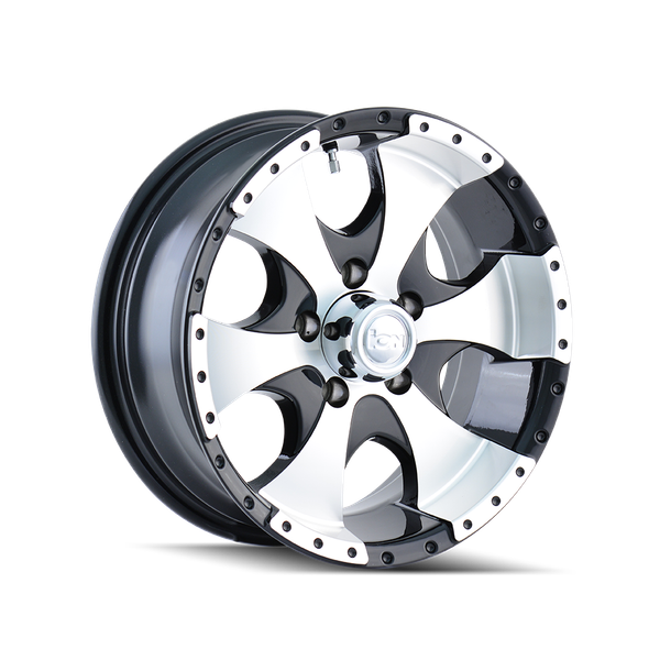 136 - 15in, Gloss Black Machined, 15X6, 5x114.3, 0mm, 729419035273, 729419035273