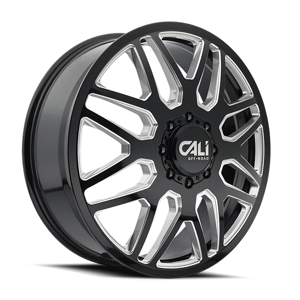 Invader Dually - 24in, Gloss Black/Milled Spokes, 24X8.25, 8x165.1, -232mm, 729419171834, 729419171834
