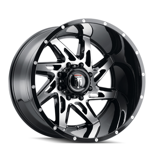 Spyder - 22in, Gloss Black Machined, 22X14, 8x180, -76mm, 729419137489, 729419137489